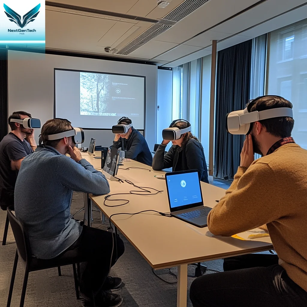 title="Visible software update notification on AR headset during an interactive troubleshooting session" Visible software update notification on augmented reality headset during an interactive troubleshooting session, improving AR efficiency