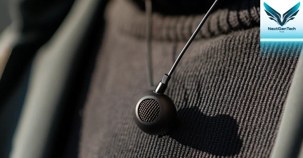 Close-up shot of the Audio-Technica ATW-1102 wireless microphone clipped onto clothing
